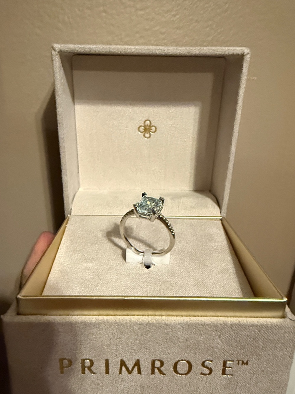 Primrose Sterling Silver Ring with Light Blue Center Stone - size 7